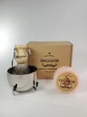 Anbbas Pure Badger Hair Shaving Brush Solid Wood Handle w/Goat Milk Shaving Soap