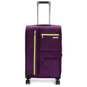Swiss Luggage Suitcase Lightweight with 8 wheels 360 degree rolling SoftCase SN6007A-purple