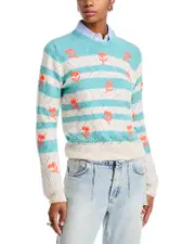 Essentiel Antwerp Embroidered Round Neck Pullover Sweater
