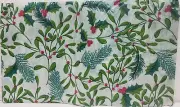 Thin Vinyl Tablecloth, 52"x52" Square (4 people)CHRISTMAS LEAVES & BERRIES #2,CH