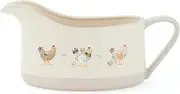 Cooksmart Hen House Lane Extra Large Gravy Boat | British Designed Farmhouse Kitchenware | Embossed Ceramic Sauce Jug | Rustic Countryside Style | Dishwasher & Microwave Safe