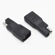 100x Black SAE Male To Female Straight Adapter Connector for DC Power Automotive