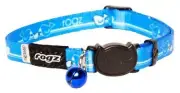 Rogz Kiddycat Safety Release Collar Blue Royal Birds Sml