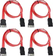 OTOTEC 4pcs 50cm SATA Extension Cable 7-pin Internal SATA Male to SATA Female Extension Cable for External Hard Disk Data Transmission