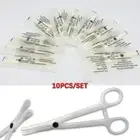 10Pack Disposable Body Forceps Clamps Piercing Tools for Ear Lip Nose Tongue