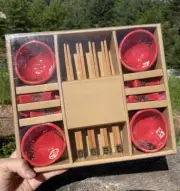 Asian Sushi Set 4 Ceramic Soy Sauce Bowls Chopsticks And Rests