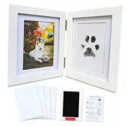 | Paw Print Pet Keepsake Hinge Photo Frame + Ink Pad Kit Hinged Paw Print Kit