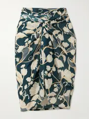 [Agua by Agua Bendita] Agua by Agua Bendita - + Net Sustain Emelina Floral-print Cotton And Silk-blend Pareo - Blue - One size One size Blue