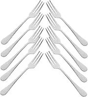 ROMISBABA Stainless Steel Forks 12 Piece Set Mini Fruit Forks for Desserts Cake Appetizer Salad Bread Family Gatherings