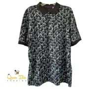 Robert Graham Mens Altman Classic Fit Polo Shirt Black/Blue Size SMALL