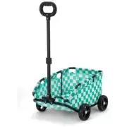 Green Lattice Compact Foldable Pet Stroller for Dogs and Cats - Lightweight Trav