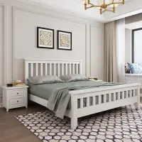在飛比找蝦皮商城精選優惠-美式床 白色 實木床 雙人床 1.8米 現代 簡約 高箱儲物