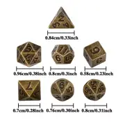 Metal Polyhedral Dice Set Bronze/Grey Vintage Style Dices for Table Games DND