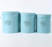 SKY BLUE Luxury Cardboard Cylinder Flower Packaging Box Florist Round Gift