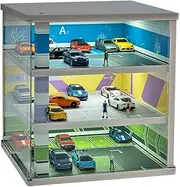 Model Car Garage Desktop 1/64 Square Simulation Underground Parking lot Model Scene Multi-Layer Lighted dust Cover Storage Rack Display Cabinet Wholesale Car Garage Protective Organizer Scene Model