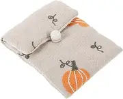 KAILIKETIY Small Cotton Linen Jewelry Pouch with Elegant Embroidery Cute Purse for Travel and Organizing Cosmetics Beige Skincare Bag Japanese Style Design