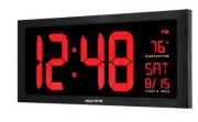 AcuRite Large Digital LED Oversized Wall Clock with Date Temperature Electric