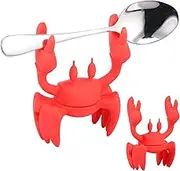 HSHGZSR 2Pcs Steam Releaser Crab Spoon Rest Anti Slip Spoon Holder Funny Silicone Cute Spoon Holder Funny Crab Spoon Stand Heat Resistance Crab Spoon Stand Cute Red Spoon Rest for Stove Top Kitchen