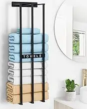 Towel Rack for Rolled Towels, Bethom New Upgrade 3 Bar Towel Racks for Bathroom Wall Mounted, Towel Storage, Metal Bath Towel Holder for Folded Large Washcloths, Black