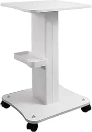 Kalolary Beauty Salon Trolley Cart, Aluminum Alloy Salon Spa Rolling Trolley Stand Mobile Cart with Wheel Beauty Instrument Storage Tray