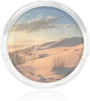 Glass Ashtray for Cigarettes Portable Decorative Modern Cigarette Ash Tray Sand Dunes Round Cigar Ashtrays Holder Cute Cool Tabletop Ashtray for Office Home Indoor Outdoor