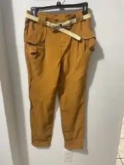 VERO MODA Trousers Cardiny 9/10 carrot Dark yellow with Belt.Size 160/64A-S(R)