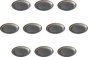 Set of 10 Brush (Black) 6.7 inches (17.4 x 2.2 cm) Plates | Medium Plates, Reinforced Porcelain, Setomonohonpo