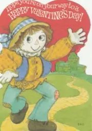 Vintage Valentine Card Scarecrow Wizard of Oz Unused 1970's