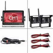 GPS Car Navigator, 7 Inch Wireless Car Monitor Screen Reverse Vehicle Monitors Reversing Camera Screen for Car Monitor for Auto Truck RV for Car Truck RV(2 Camera)