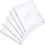 10 Pack 10.4mm Standard Clear CD Jewel Case,Standard Clear CD Jewel Case, Single Disc Holder with Inserts Clips（14.2×12.4×1.0cm ）