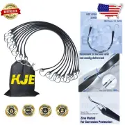 Durable 20-Pack 31'' Bungee Cords with Adjustable S Hooks - Outdoor Essential