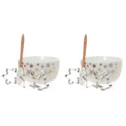 2PK Bread and Butter Electroplate Snowflake Mini Mix Bowl Baking Utensil Gold