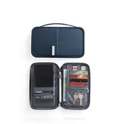 Waterproof Passport Holder Travel Document Wallet RFID Bag Family Case Organizer - Navy Blue