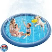 QPAU 98” Non-Slip Splash Pad for Kids and Dogs – Upgraded Sprinkler Pool with