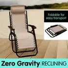 Zero Gravity Reclining Deck Camping Chair Beige/Black/Grey/Blue