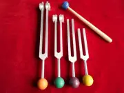OM Tuning Fork 136.1 Hz 68.05 Hz 272.20 Hz 544.4 HZ set of 4 with color ball