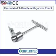 Orthopedic Cannulated T-Handle Jacobs Chuck With Key Veterinary Instrument SS