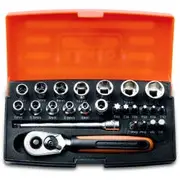 BAHCO 25 Piece 1/4inch Metric Drive Mini Socket Set SL25