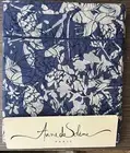 Anne De Solene Gabrielle Bleu King Flat Sheet Blue White Floral NEW