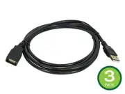 Monoprice USB Type-A to USB Type-A Female 2.0 Extension Cable - 6ft Black 3-Pack