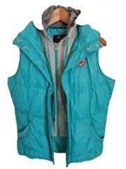 ERKE Sorona insulated Hoodie VEST Aqua Blue BRAND NEW