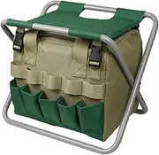 Folding Garden Stool, Folding Stool for Gardening, Garden Stool with Removable Tool Bag, Garden Stool, Outdoor Stool for Fishing, Garden, Portable Stool