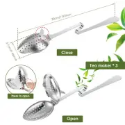 3Pcs Stainless Steel Tea Infuser Portable Fine Mesh Tea Strainer Spoon for qiiAC
