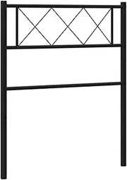 Steel Headboard Black 107 cm King Single - Durable Metal Bed Frame for Modern Bedrooms, Space-Saving Design for Small Rooms