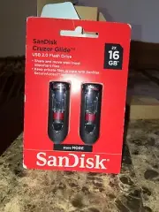 New SanDisk Cruzer Glide 2X 16GB USB 2.0 Flash Drive .