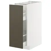 METOD / MAXIMERA base cabinet/pull-out int fittings, white/Havstorp brown-beige, 30x60x80 cm