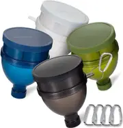 4 Pack Funnels for Filling Water Bottles with Protein Powder 3 Compartment Pi...