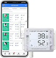Ubibot GS1-A Wireless Temperature Sensor, WiFi Humidity Monitor, Digital Data Logger, Remote Greenhouse Monitoring, Water-Resistant Humidity Meter, Free App & Email Alarm (2.4GHz WiFi only, IFTTT)