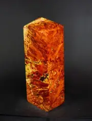 BURNING FIRE COLOR MAPLE BURL WITH RED&ALBINO PATTERNS 121*46*33 mm