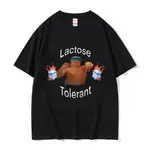 LACTOSE TOLERANT MEME 圖案 T 恤男士青少年舒適 T 恤男